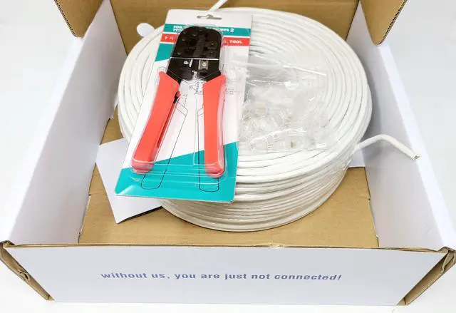 Alt view image 3 of 4 - Micro Connectors 500 Feet CAT6 Networking Kit 23AWG Cable, 20 RJ45 Connectors, Crimping Slicing Tool (TR4-538-KIT )