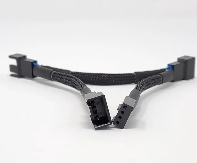 Alt view image 3 of 5 - Micro Connectors 1 to 3 Sleeved PWM Fan Splitter Cable-Black 2-Pack (PWM-103BK-2P)