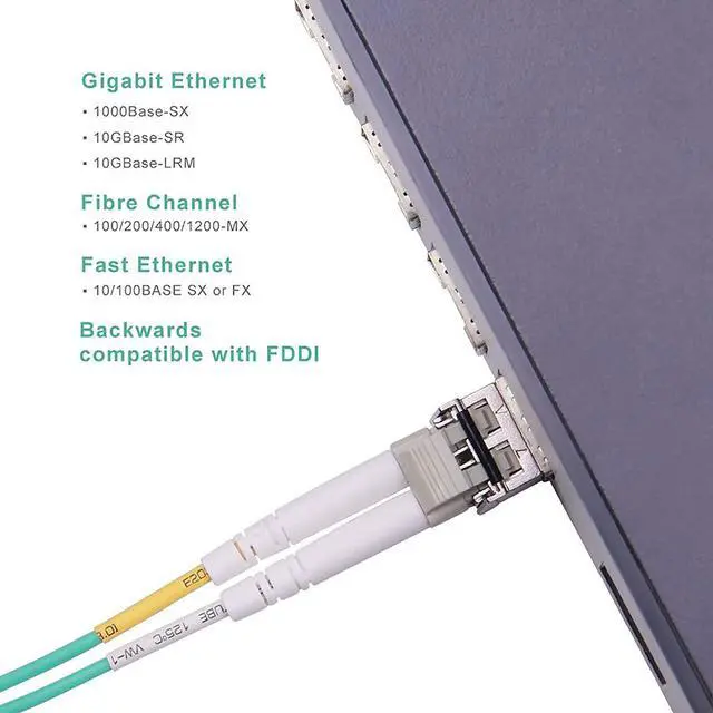 Alt view image 3 of 4 - Micro Connectors 2 Meter LC/LC 10Gb Multi-Mode Duplex 50/125 OM3 Fiber Optic Cable (2-Pack) (FBR-10102M-2P)