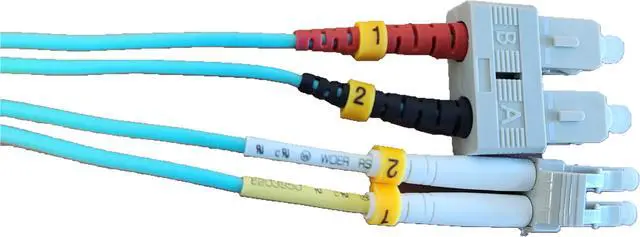 Alt view image 3 of 5 - Micro Connectors 5 meter LC/SC 10Gb Multi-Mode Duplex 50/125 OM3 Fiber Optic Cable (FBR-1012-5M)