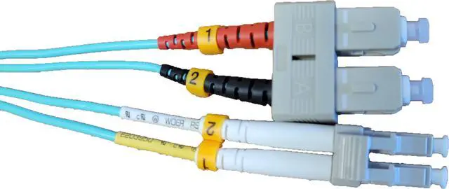 Alt view image 4 of 5 - Micro Connectors 5 meter LC/SC 10Gb Multi-Mode Duplex 50/125 OM3 Fiber Optic Cable (FBR-1012-5M)