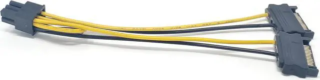 Alt view image 6 of 7 - Micro Connectors 6 Inches 6-Pin PCIe to Dual 15-Pin SATA Power Cable (F04-PCIE6P)