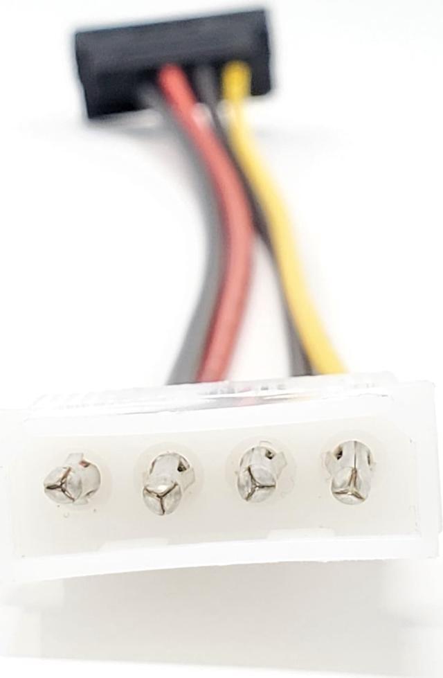 Alt view image 4 of 5 - Micro Connectors 6 Inches 4-Pin LP4 to Left Angle SATA Power Adapter Cable (F04-130-LA)