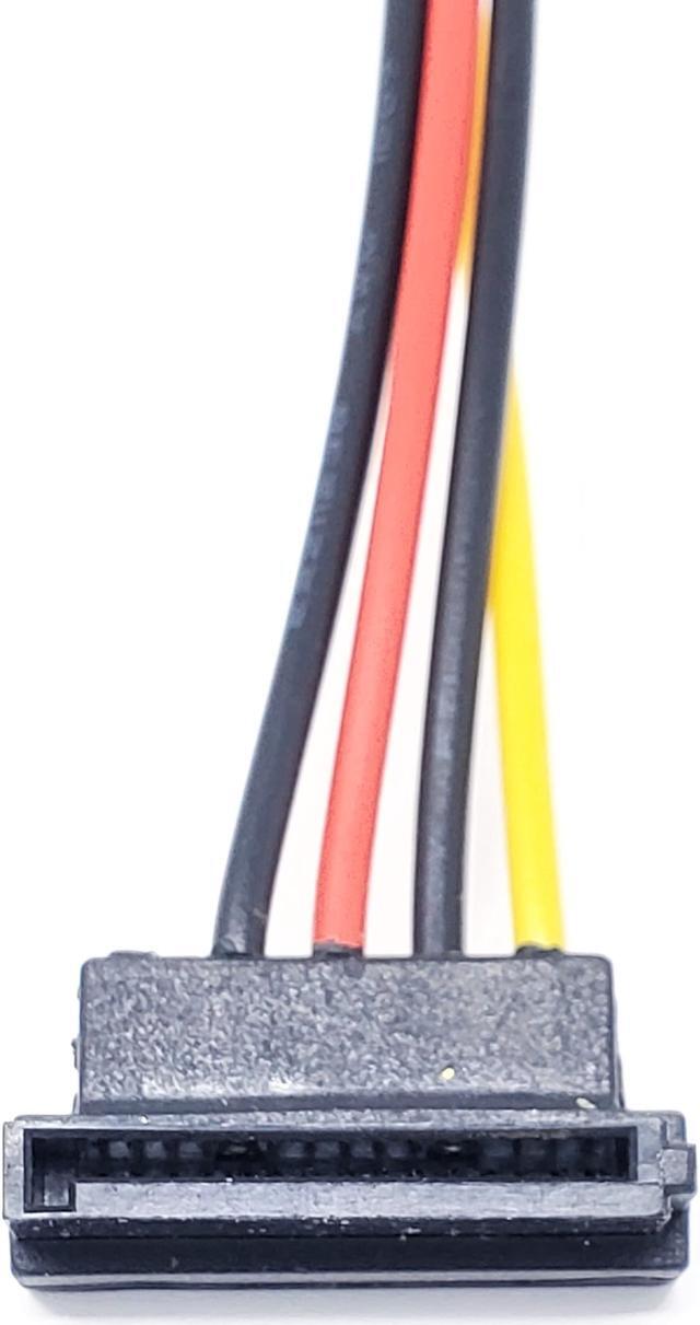 Alt view image 2 of 5 - Micro Connectors 6 Inches 4-Pin LP4 to Left Angle SATA Power Adapter Cable (F04-130-LA)