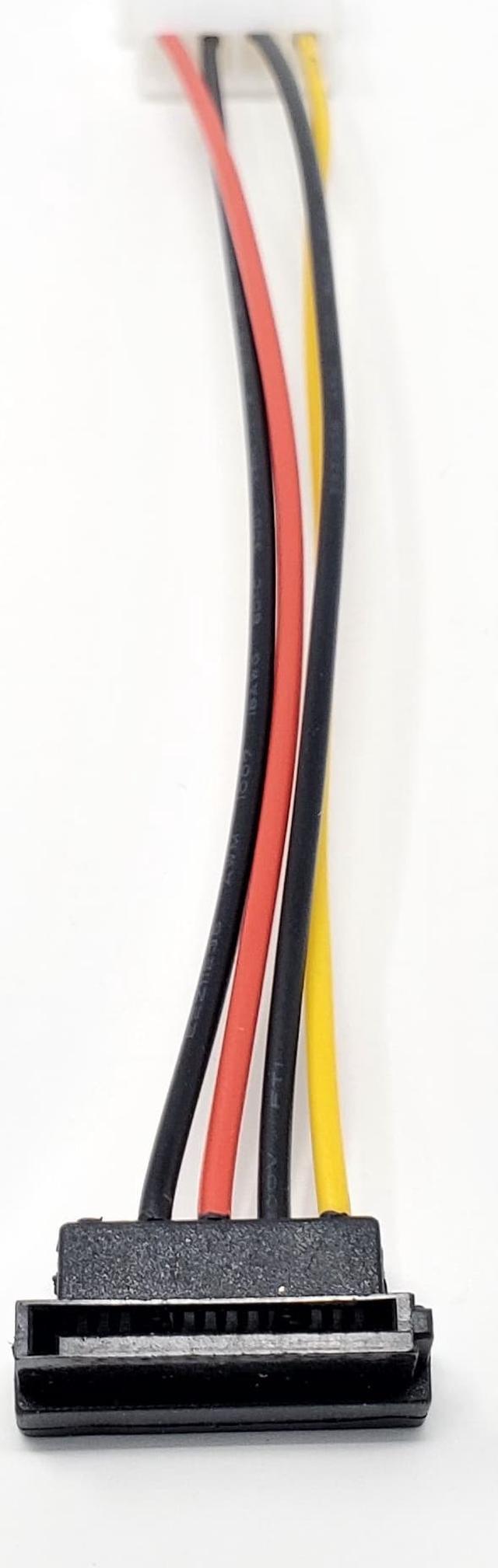 Alt view image 5 of 5 - Micro Connectors 6 Inches 4-Pin LP4 to Left Angle SATA Power Adapter Cable (F04-130-LA)
