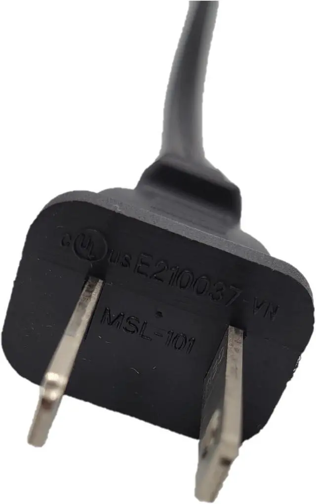 Alt view image 2 of 5 - Micro Connectors 10 Feet Notebook AC Power Cord 2 Prong (18 AWG) Black (M05-125-10)