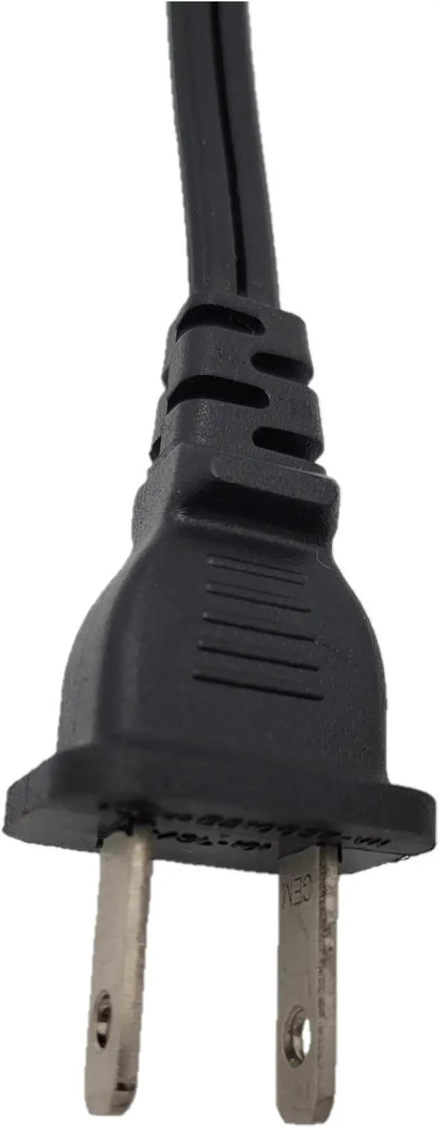 Alt view image 3 of 5 - Micro Connectors 10 Feet Notebook AC Power Cord 2 Prong (18 AWG) Black (M05-125-10)