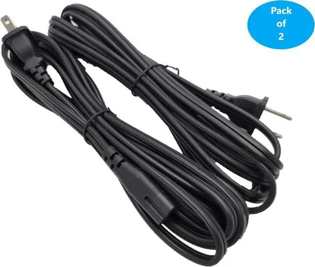 Alt view image 2 of 4 - Micro Connectors 10 Feet Notebook AC Power Cord 2-Prong (2-Pack) (18 AWG) Black (M05-125-10-2P)
