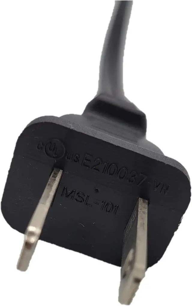 Alt view image 3 of 4 - Micro Connectors 10 Feet Notebook AC Power Cord 2-Prong (2-Pack) (18 AWG) Black (M05-125-10-2P)