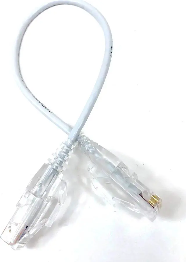 Alt view image 4 of 4 - Micro Connectors 1 Foot CAT6A 10Gbps UTP 28 AWG Ultra Slim Ethernet Cable White (5-Pack) (E09-001W-SL5)