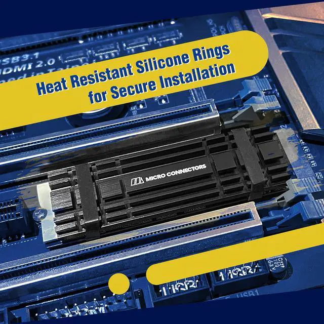 Alt view image 5 of 7 - Micro Connectors M.2 NVME SSD Installation Kit with Low-Profile Heat Sink 5mm and Mounting Screws (Compatible with PS5) (NGFFM2-HS-KIT)