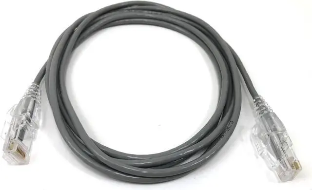 Alt view image 4 of 4 - Micro Connectors 10 Feet CAT6A 10Gbps UTP 28 AWG Ultra Slim Ethernet Cable Gray (5-Pack) (E09-010-SL5)