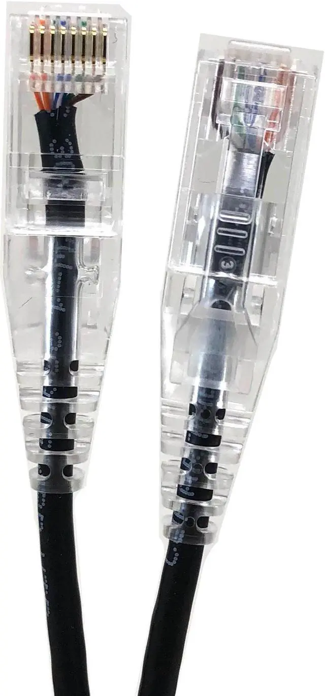 Main image of Micro Connectors 10 Feet CAT6A 10Gbps UTP 28 AWG Ultra Slim Ethernet Cable Black (5-Pack) (E09-010B-SL5)