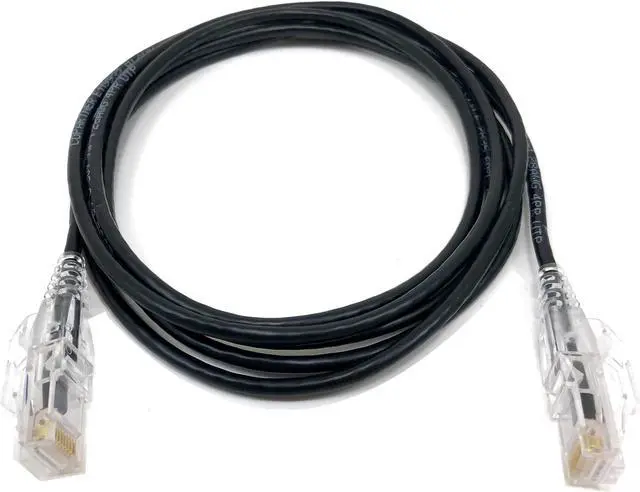 Alt view image 4 of 4 - Micro Connectors 10 Feet CAT6A 10Gbps UTP 28 AWG Ultra Slim Ethernet Cable Black (5-Pack) (E09-010B-SL5)