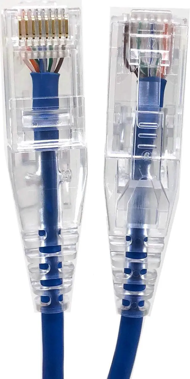 Alt view image 2 of 3 - Micro Connectors 10 Feet CAT6A 10Gbps UTP 28 AWG Ultra Slim Ethernet Cable / Blue (5-Pack) (E09-010BL-SL5)