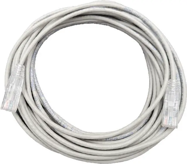 Main image of Micro Connectors 15 Feet CAT6A 10Gbps UTP 28 AWG Ultra Slim Ethernet Cable / Gray (E09-015-SLIM)
