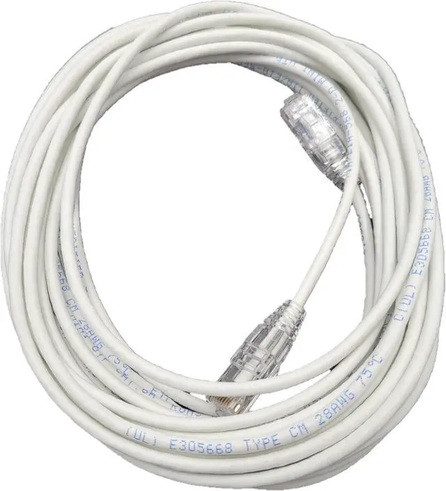 Main image of Micro Connectors 15 Feet CAT6A 10Gbps UTP 28 AWG Ultra Slim Ethernet Cable / White (E09-015W-SLIM)