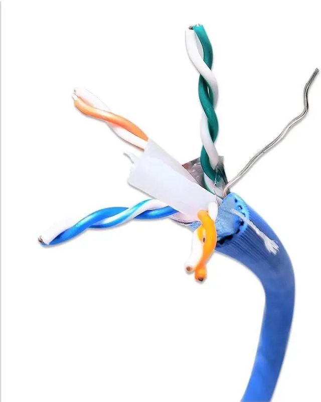 Main image of Micro Connectors 1000 Feet CAT6A Shielded (F/UTP) 23 AWG Solid Copper Bulk Ethernet Cable with 20-Pack Universal Shielded RJ45 Connectors - Blue (TR4-570SHBL-7SC)