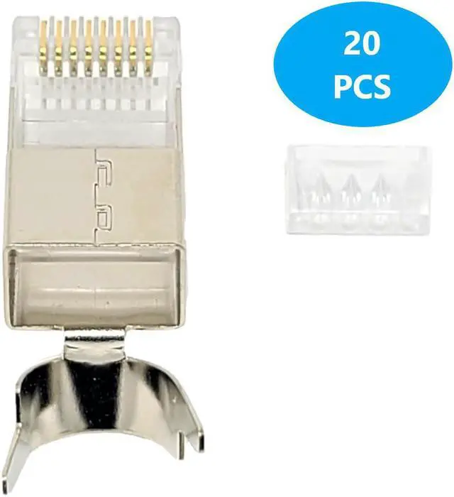 Alt view image 7 of 7 - Micro Connectors 1000 Feet CAT6A Shielded (F/UTP) 23 AWG Solid Copper Bulk Ethernet Cable with 20-Pack Universal Shielded RJ45 Connectors - Blue (TR4-570SHBL-7SC)