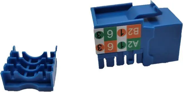 Alt view image 3 of 7 - Micro Connectors CAT6A Unshielded Punch Down Keystone Jack with Tool (Blue/10 Pack) (FRT-860BL10-T)