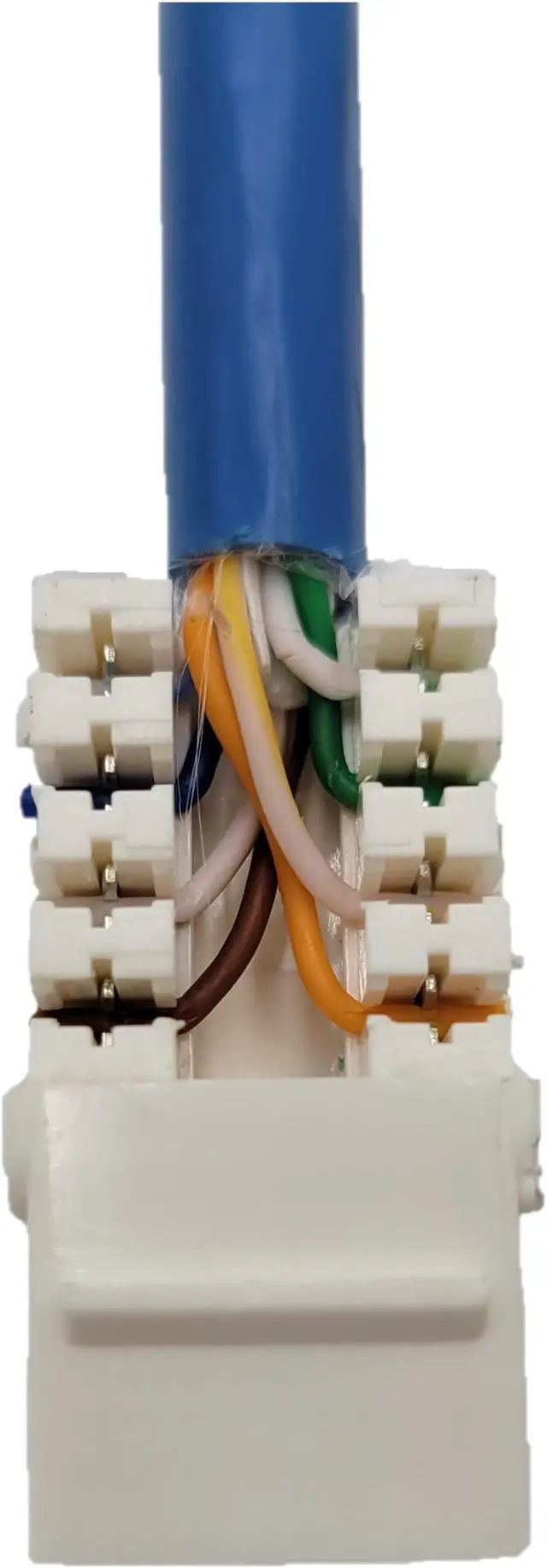 Alt view image 6 of 7 - Micro Connectors CAT6A Unshielded Punch Down Keystone Jack with Tool (White/10 Pack) (FRT-860W10-T)
