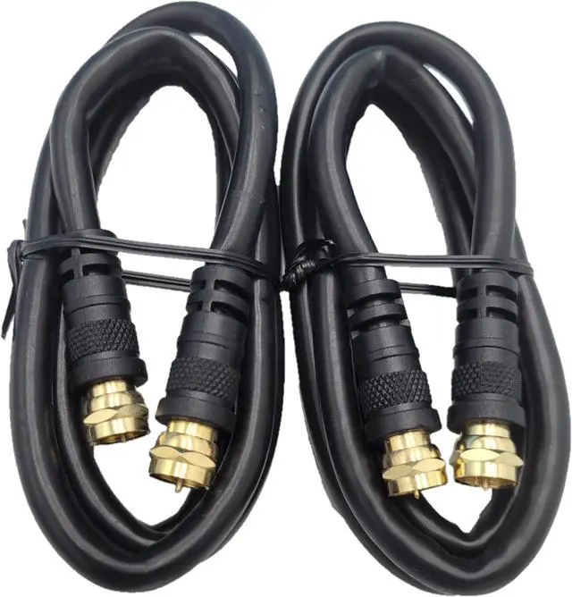 Main image of Micro Connectors 3 Feet 18 AWG F-TYPE RG-6 Shielded Coaxial Cable 2-Pack (M60-003F-2P)