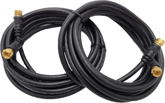 Main image of Micro Connectors 12 Feet 18 AWG F-TYPE RG-6 Shielded Coaxial Cable 2-Pack (M60-012F-2P)