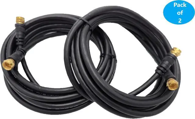 Alt view image 2 of 4 - Micro Connectors 12 Feet 18 AWG F-TYPE RG-6 Shielded Coaxial Cable 2-Pack (M60-012F-2P)