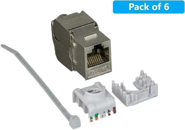 Alt view image 2 of 4 - Micro Connectors CAT 6A Shielded and Tool Less Keystone Jack 6-Pack (FRT-865ST-6)