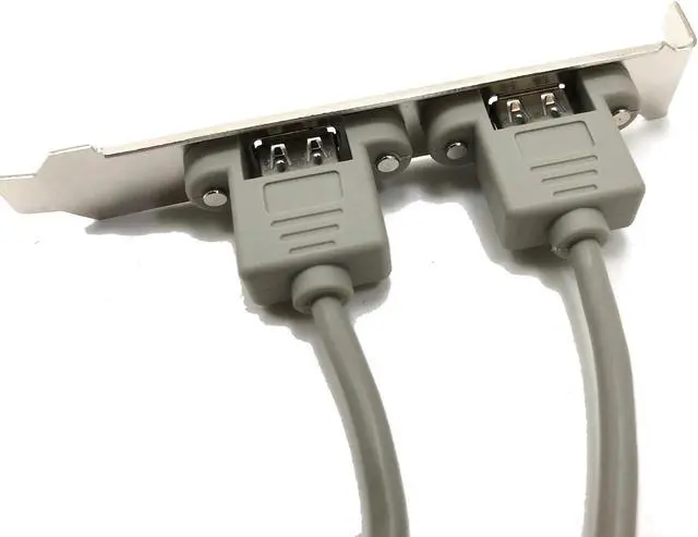 Alt view image 4 of 4 - USB 2.0 2 Ports PC Expansion Slot Bracket Motherboard High Speed Type A Female x 2 to MPC-5 5 Pin x 2 for ATX External Cover Case Main Board MB PC