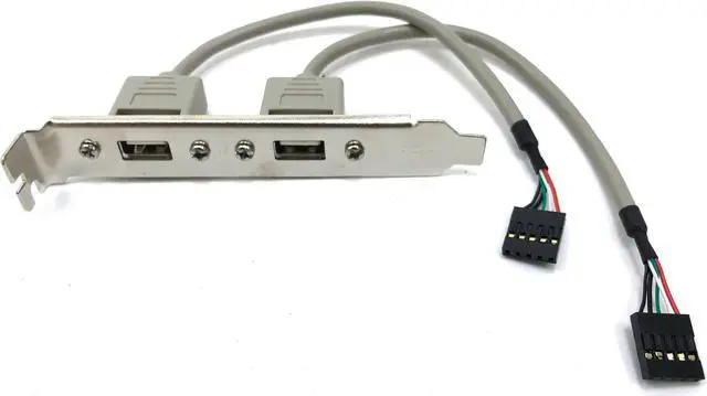 Main image of USB 2.0 2 Ports PC Expansion Slot Bracket Motherboard High Speed Type A Female x 2 to MPC-5 5 Pin x 2 for ATX External Cover Case Main Board MB PC