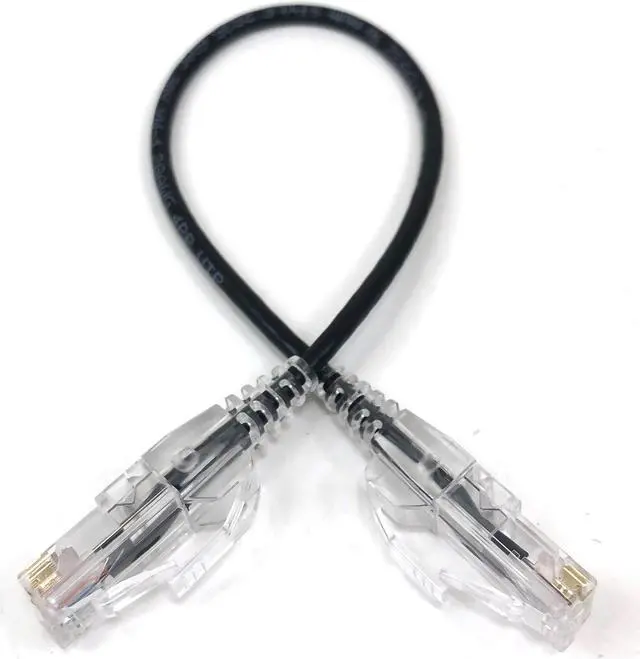 Alt view image 2 of 5 - Micro Connectors 1 Foot Ultra Slim Cat6 Patch Cable (Black) (E08-001B-SLIM)