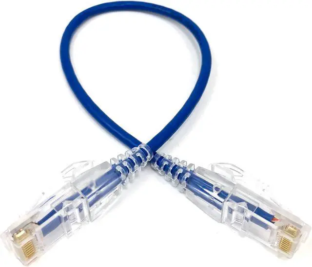 Alt view image 5 of 5 - Micro Connectors 1 Foot Cat6A Ultra Slim Patch Cable (Blue) (E09-001BL-SLIM)