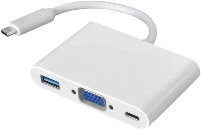 Alt view image 2 of 4 - Micro Connectors USB-C to VGA Multiport Adapter - White (USB31-UCVGAU3)