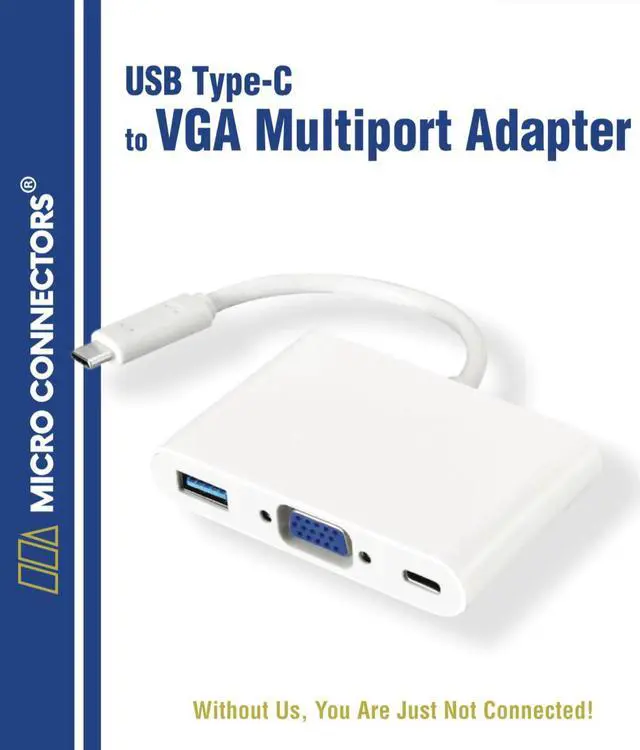 Alt view image 4 of 4 - Micro Connectors USB-C to VGA Multiport Adapter - White (USB31-UCVGAU3)