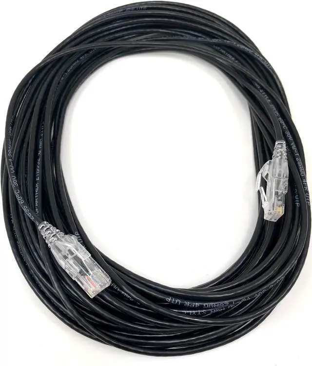 Alt view image 2 of 5 - Micro Connectors 50 Feet Ultra Slim CAT 6 Patch Cables (28AWG) Black (E08-050B-SLIM)