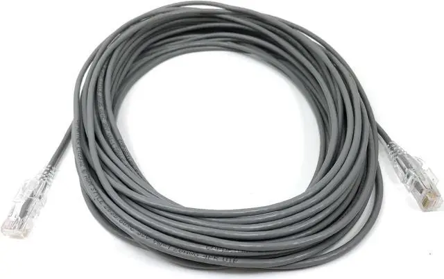 Alt view image 2 of 5 - Micro Connectors 50 Feet Ultra Slim CAT 6 Patch Cables (28AWG) Gray (E08-050-SLIM)