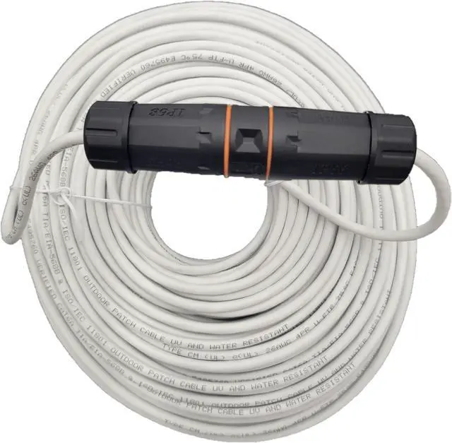 Alt view image 2 of 5 - Micro Connectors 100 Feet CAT6A Industrial Outdoor-Rated Shielded Ethernet Cable Kit with Waterproof Coupler (E09-100WOU-KT)
