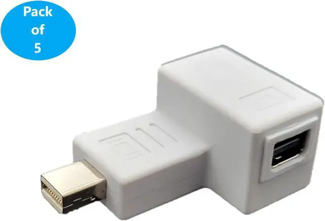 Main image of Micro Connectors Mini DisplayPort Adapter 90-Degree Male to Female 5-Pack (G08-MD90MF-5)