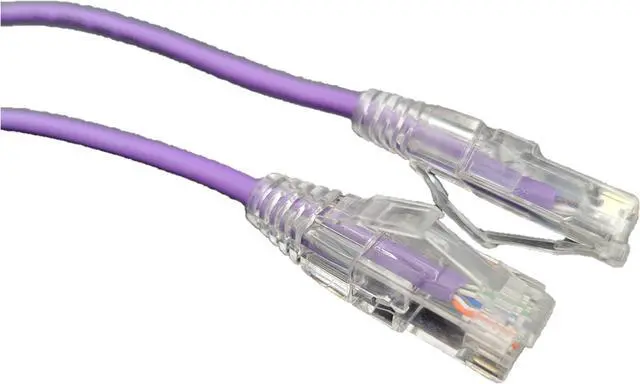 Alt view image 2 of 3 - Micro Connectors 10 Feet Cat6A Ultra Slim Patch (28AWG) Cable (Purple) 5-Pack (E09-010P-SL5)
