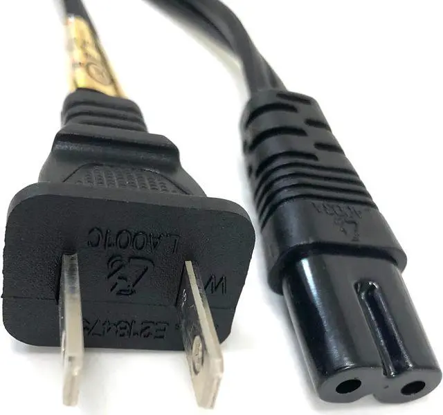 Alt view image 3 of 5 - Micro Connectors 1.5 Meter Notebook AC Power Cord 2-Prong (18 AWG) Black 2-Pack (M05-1251.5M-2P)