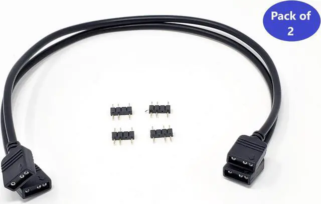 Alt view image 2 of 4 - Micro Connectors 50cm Addressable RGB Extension Cable with Male Pins / 2-Pack (F04-01ARGB50-2P)