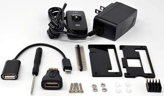 Alt view image 2 of 6 - Micro Connectors Raspberry Pi Zero Starter Case Kit with Power Adapter and Cables (RAS-PCS01PWR-BK)