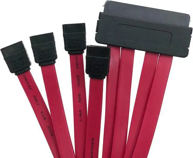Alt view image 3 of 6 - Micro Connectors SAS Controllers/Backplane (SFF-8484) to (4) SATA Hard Drives Cable (F03-1615)