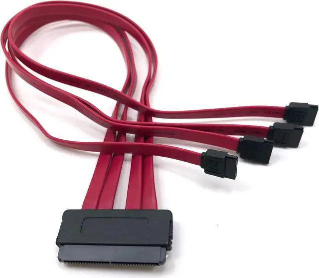 Alt view image 2 of 6 - Micro Connectors SAS Controllers/Backplane (SFF-8484) to (4) SATA Hard Drives Cable (F03-1615)