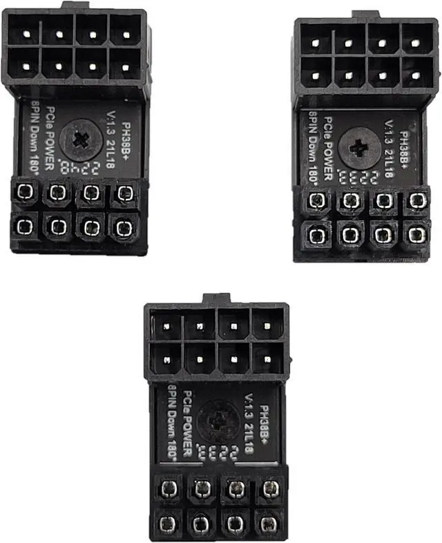 Main image of Micro Connectors PCIe 8-Pin 180 Degree Angled GPU Power Adapter, Reverse Version (3-Pack) (G08-PCIERVS-3)