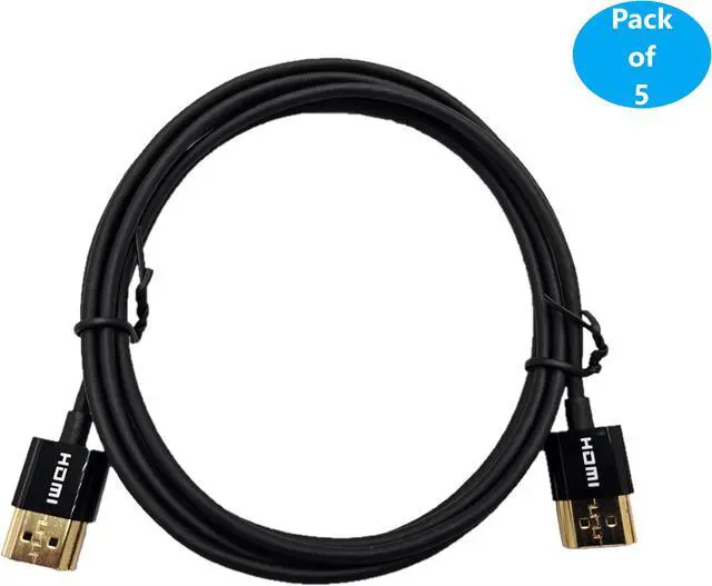 Alt view image 2 of 5 - Micro Connectors 15 Feet HDMI 4K Ultra HD Slim High-Speed with Ethernet Cables 5-Pack (H2-15MAMASL-5)