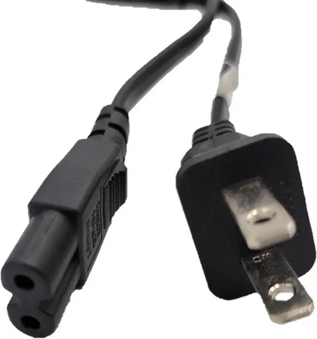 Alt view image 3 of 5 - Micro Connectors 1.5 Meter (4.92ft) Notebook AC Power Cord 2-Prong (18 AWG) Black (M05-125-1.5M)