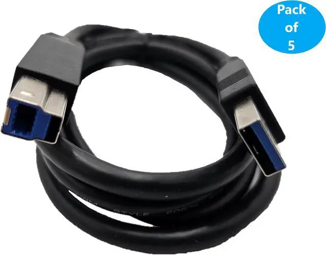 Alt view image 2 of 5 - Micro Connectors 4 Feet USB 3.0 A-Male to B-Male Cable 5-Pack (E07-304AB-BK-5)