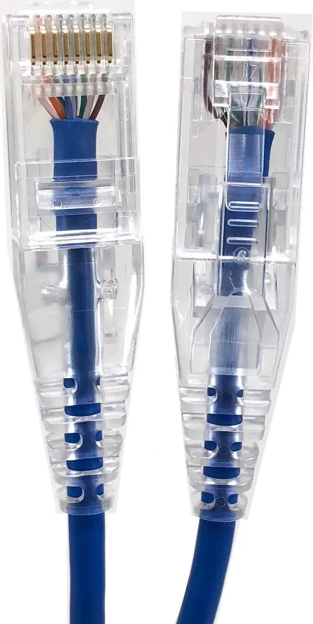 Alt view image 2 of 3 - MICRO CONNECTORS 50 Feet Cat 6A Ultra Slim Patch (28AWG) Cable (Blue) (E09-050BL-SL5)
